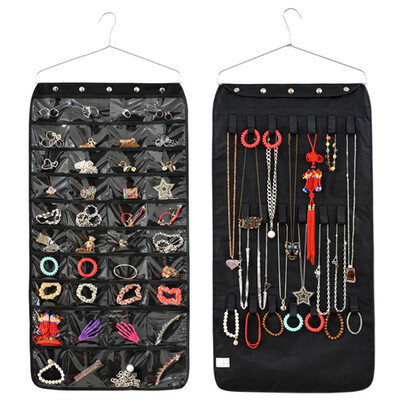 

Jewelry Hanging Non-Woven Organizer Holder 40 Pockets 20 Hook Blue Toy Storage