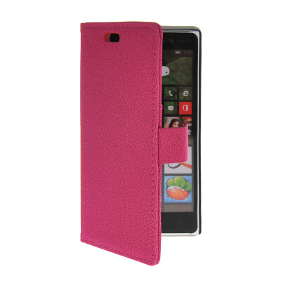 

MOONCASE Slim Leather Side Flip Wallet Card Slot Pouch Stand Shell Back ЧЕХОЛ ДЛЯ Nokia Lumia 830 Hot pink