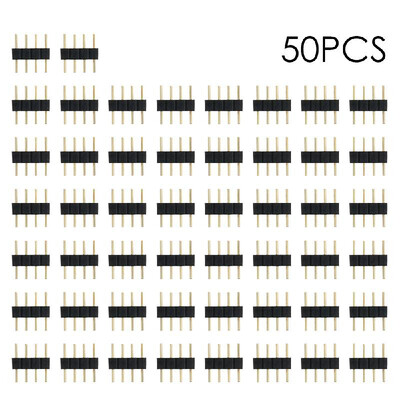 

4 Pin Male Connector Plug for RGB LED Strip Lighting 50 Pack Black