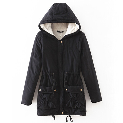 

2018 winter new arrival womens long hooded cotton-padded coat large size