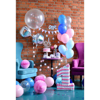 

Birthday Balloon Photo Backdrop 57FT Vinyl Fabric Cloth Digital Printing Photo Background -3221