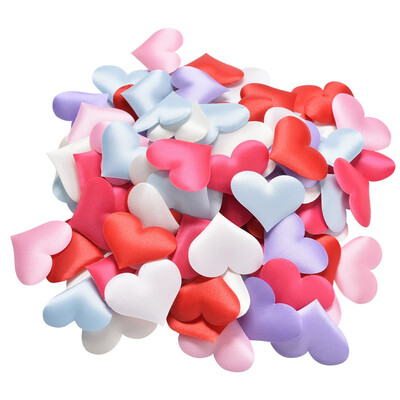 

100200pcs 352cm Fabric Heart Shaped Confetti Wedding Throwing Petals Romantic Wedding Decorations Valentines Day Decor