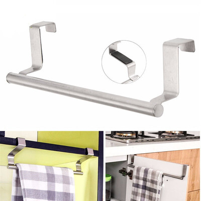 

Stainless Steel Cabinet Cupboard Door Hanging Rack Towel hanger scouring pad holder Bathroom shelf Kitchen organizer