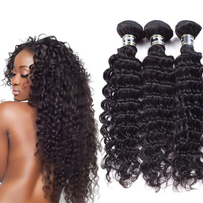 

8A Deep Wave Mongolian Virgin Hair 3 Bundles Deep Wave Hair Thick Hair Weave Bundles Mink Luster New Arrival