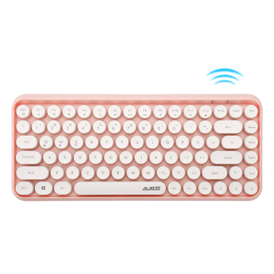 

AJAZZ 308i Sakura Powder Bluetooth Wireless Mute Retro Typewriter Personality Round Chocolate Keycap Keyboard Suitable for Andr