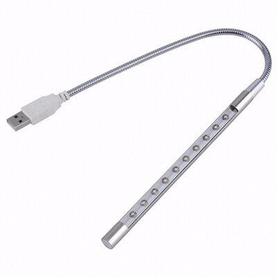 

Hot Sale Mini Flexible USB Led 10 Light Computer reading Lamp Bright Multi Colors for Notebook Laptop Desktop Power Bank