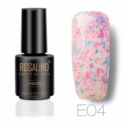 

ROSALIND Gel 1S SNOWFLAKE 7ML Glitter 24 Color Nail Gel Polish LED UV glitter Gel Varnish Soak Off Base Top Coat Needed Nail Art