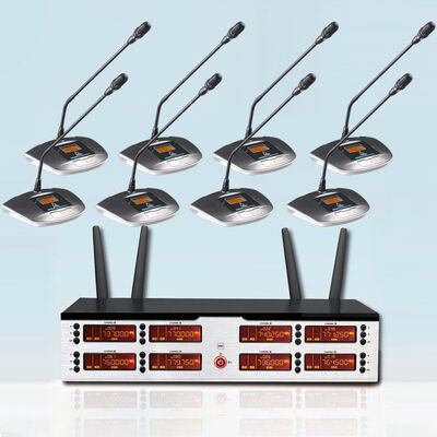 

UHF 8 Channel Digital Wireless Microphone System Conference mic LCD display
