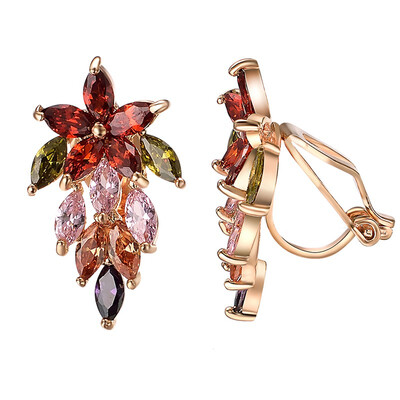 

Yoursfs Clip On Earrings with Round Austrian Crystals Rhinestones for Women Girls