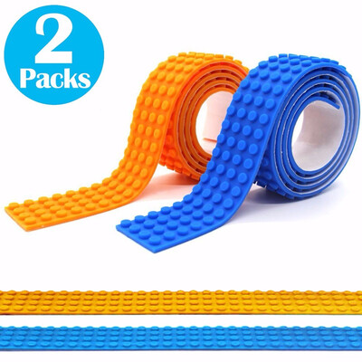 

Block Tapes for Toys Building Block Tape Non-Toxic Food Grade Silicone Toys for Kids Adults Reusable Multi Colour 4 Studs-2 Packs