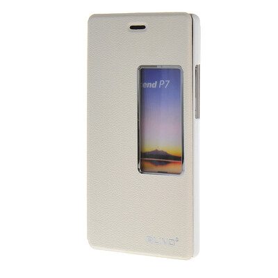 

MOONCASE Huawei Ascend P7 Case View Slim Leather Flip Pouch Bracket Back Cover White