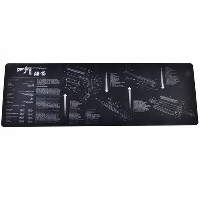 

Tactical Gun Cleaning Mat Rubber Carpet Waterproof Non-Slip Cleaning Bench With Diagram Parts And Instructions AK47 AR15 Glock