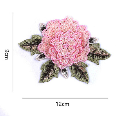 

Sunbling 1 pcs Embroidered Flowers Sew On Lace Patches Colorful Applique Sticker For Women Dress Clothing