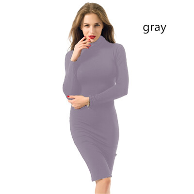 

Fashion Womens Bandage Dress Long Sleeve Sexy Nightclub Solid Color Dress Bottoming skirt