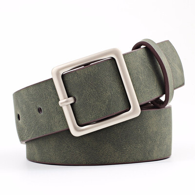 

Women Fashion And Leisure Popular And Retro Square buckle PU Youth Belt
