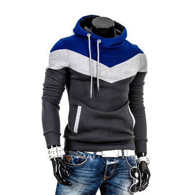 

Zogaa New Spring Men's Hoodie Color Matching Pullover Slim Sports