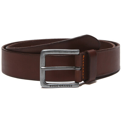 

HUGO BOSS Hugo Boss Mens Brown Cowhide Old Vintage Pin Buckle Belt 50292879 202 100