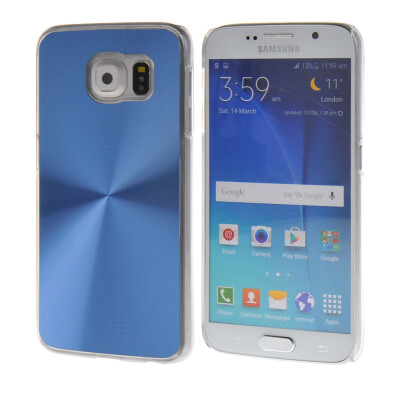 

MOONCASE CD Style Chrome Plated Brushed Aluminum Metal Back Plate Case Cove for Samsung Galaxy S6 Blue