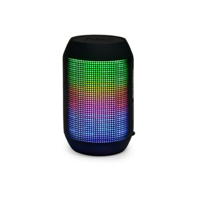 

Mini Portable Bluetooth Wireless Speaker w Colorful LED Light Subwoofer HIFI Speaker Support USB TF Card - Black