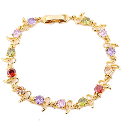 

Aiyaya New Arrive MulticolorWhite Ladys Yelllow Gold Plated Women Jewelry Bangles&Bracelets