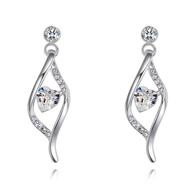 

Heart Crystal from Austrian Drop Earrings For Women Fashion Jewelry Valentines Day Gift High Quality Accessories 28903