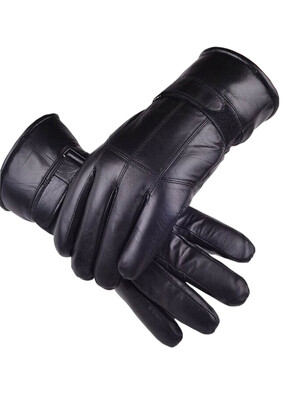 

Sheepskin Gloves Fashion Genuine Leather with inside Sheep hair Glove Luxury For Men Russian Winter Real Fur Gloves