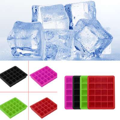 

20-Cavity Large Cube Ice Pudding Jelly Maker Mold Mould Tray Silicone Tool Black