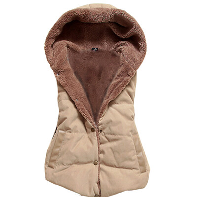

Women Hooded Sleeveless Waistcoat Winter Warm Casual Vest Hoodies Coat Jacket