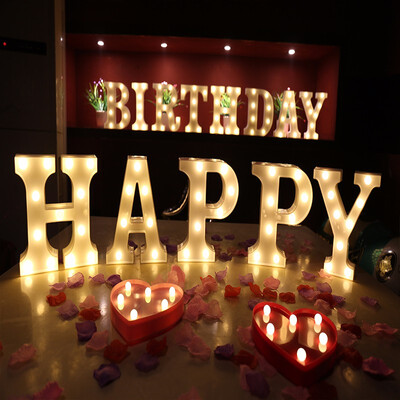 

26 Letters Warm White LED Night Light Marquee Sign Alphabet Lamp For Birthday Wedding Party Bedroom Wall Hanging Decor