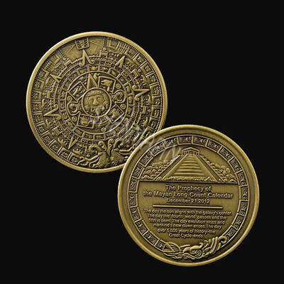 

40MM Maya Aztec Souvenir Coin medal Mexico Coins Maya Calendar Bronze Coin