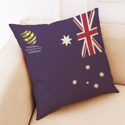 

Russia World Cup 2018 32 Teams Logo Cotton&Linen Pillowcase Bar Club Sofa Pillow Pillow Fans Souvenir