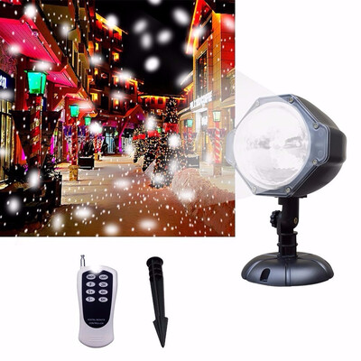

Projector LightsWhite Led Snowflake Auto Moving Indoor Outdoor Christmas Light Projectorwith Remote Rotating Projection Light