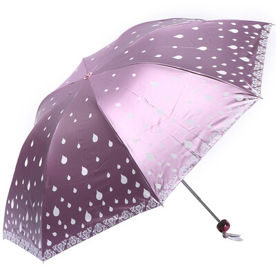 

Paradise umbrella UPF50 water change color black&white plastic three fold sun umbrella sunny umbrella 31810E Begonia red