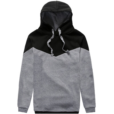 

Zogaa New Autumn and Winter Men's Hoodies Contrast Color Slim Thickened Fleece Hoodies