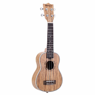 

ammoon Zebrawood 21" Acoustic Ukulele 15 Fret 4 Strings Stringed Musical Instrument