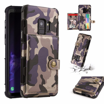 

SHS Phone Case For Samsung Galaxy S9S9 Plus Fashion Card slot Camouflage Multifunction Purse Protection