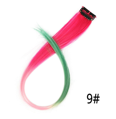 

20" Synthetic Clip In Hair Extensions One Piece Rainbow Clip On Hair Pieces For Women 50cm Purple Pink Wig Ombre Hair Extension