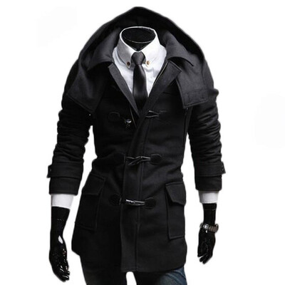

Zogaa New Mens Wool Coats Horn Button