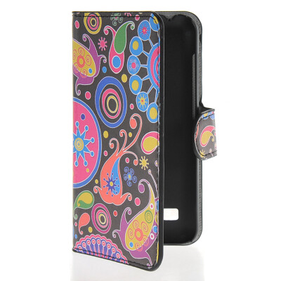 

MOONCASE Flower style Leather Side Flip Wallet Card Slot Stand Pouch чехол для Huawei Ascend Y550