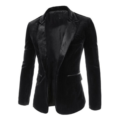 

Zogaa New Mens Suit Mercerizing Wick Slim Single-breasted