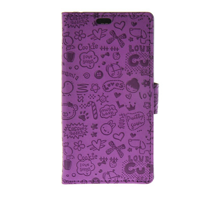 

MOONCASE Cute Little Witch Leather Side Flip Wallet Card Holder Stand Pouch ЧЕХОЛ ДЛЯ Sony Xperia M4 Aqua Purple