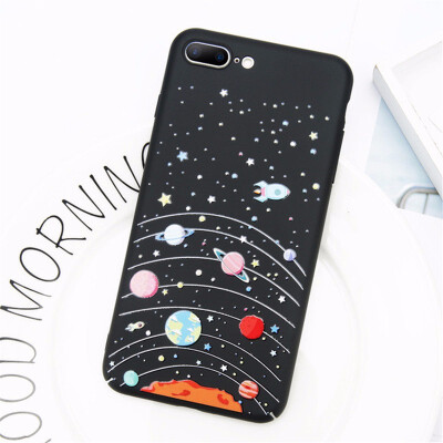 

Matte Cartoon Planet Space Stars Hard Phone Cases For iPhone 7 8 6 6S Plus