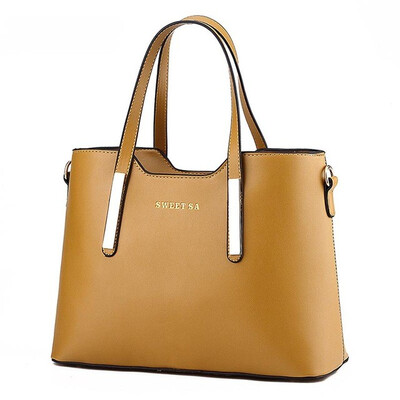 

SMOOZA Fashion handbag Solid Large Capacity Tote Bag Bolsa Feminina Sac A Main Leather Women Bags Ladies Luxury Shoulder Bag