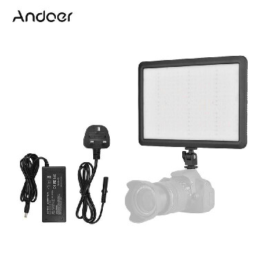 

Andoer Super Slim LED Light Panel On Camera Video Light Brightness Dimmable Bicolor Temperature 3200K5600K with Power Cable Hot