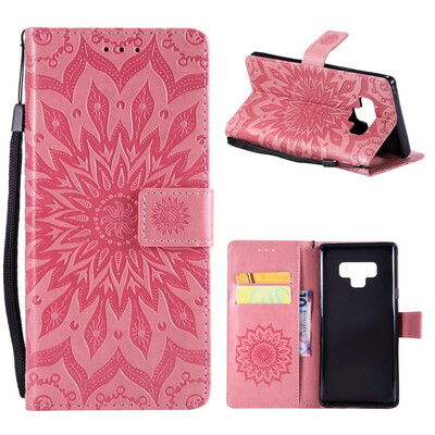 

MOONCASE Samsung Galaxy Note 9 Embossed Sun Flower Leather Case - Powder