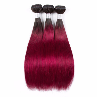

HCDIVA Straight Brazilian Ombre Hair T1B27 30 99J Burgundy Bundles Virgin Hair Pre-Colored Hair 3 PCS Lot Ombre Human Bundles