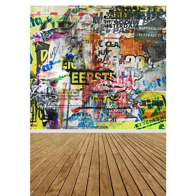 

Graffiti Wall Photo Backdrop 57FT Vinyl Fabric Cloth Digital Printing Photo Background s-1016