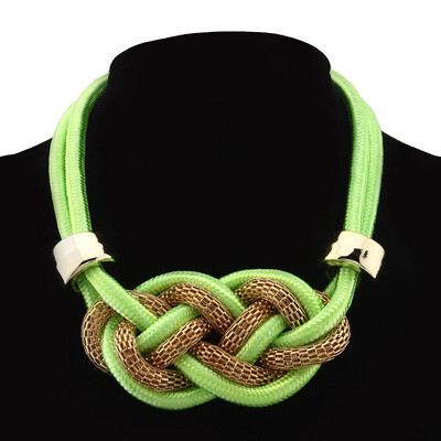 

Cotton Rope 8 Shaped Necklace Collar Woven Handmade Hot Punk Style GREEN