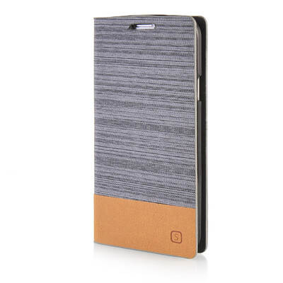 

MOONCASE Canvas Design Leather Side Flip Wallet Pouch Stand Shell Back ЧЕХОЛ ДЛЯ Samsung Galaxy S5 Dark Brown