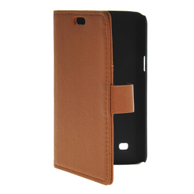 

MOONCASE Slim Leather Flip Wallet Card Pouch with Kickstand Shell Back ЧЕХОЛ ДЛЯ Samsung Galaxy Core Lite 4G G3586V Brown